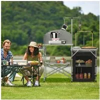 FIVMEN Campingschrank Ablagegestell Grilltisch Campingtisch Aluminiumgestell Tragbar mit Transporttasche