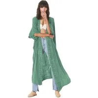 MOPUEA Strandkleid Langer Kimono Damen Strand Cardigan mit Häkelspitze Leichtes Cover-Up (1-tlg)