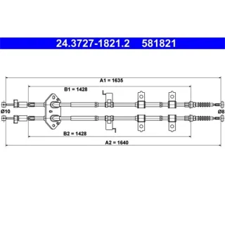 ATE Handbremsseil hinten Mazda 6 Hatchback Stufenheck
