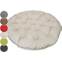 sunnypillow Sesselauflage Polster für Papasansessel, rund Durchmesser 120 cm Dicke 15cm, ECRU