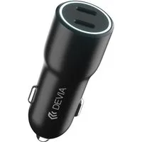 DEVIA Autoladegerät Smart PD 2x USB-C 40W schwarz Schnellladegerät Schnelllade-Gerät (1-tlg)