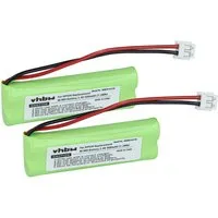 vhbw Akku passend für Medion MD93035, MD83542 Festnetz & DECT (500 mAh, 2,4 Akku Akku NiMH 500 mAh (2,4 V, 2 St), Leistungsfähige Austausch-Akkus für Telefon, Festnetz oder schnurloses