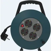 REV Ritter GmbH REV Kabelbox 5m H05VV-F3G1,5 petrol - schwarz Kabeltrommel, Überspannungsschutz