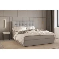 MOEBLO Boxbett Bett 05 (Polsterbett Kontinentalbett, Bonell, Topper, Doppelbett 160x200, gepolstertes Kopfteil mit Bettkasten), gepolstertes Kopfteil mit Bettkasten
