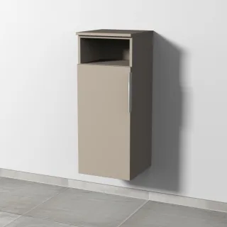 Sanipa 3way Mittelschrank mit 1 Tür und 1 offenem Fach, Sandgrau-Matt, UF13267 UF13267