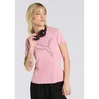 PUMA Trainingsshirt W TAD ESSENTIAL HEATHER LOGO TEE Kurzarm, sportliches T-Shirt, für sportliche Aktivitäten