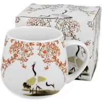 DUO Porcelain Collection Tasse Duo Fassbecher 430ml / Tee / Kaffetasse, Becher, Mug, Barrel, 1-tlg., Porzellan Tasse, SAKURA CRANES / Fassbecher SAKURA, KRANICHE - aus der Japan-Sammlung