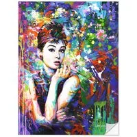 Posterlounge Wandbild Audrey Hepburn, modernes Porträt, Leon Devenice, erhältlich als Poster, Leinwandbild, Wandsticker oder Acrylglasbild
