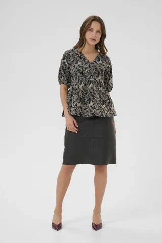 Kurzarm-Bluse CUtaylar Relaxed fit black offwhite