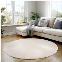 Carpettex Veloursteppich Unicolor - Einfarbig, Rund, Höhe: 11 mm, Perfekt geeignet für Wohnzimmer, Schlafzimmer,Küche,Kinderzimmer