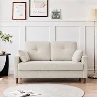 Vipbear Sofa 2-Sitzer Sofa mit Seitentaschen, kompakt für kleine Räume, 120cm, 1 Teile