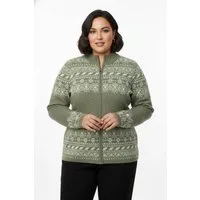 Sieh an! Strickjacke Jacquard-Strickjacke Langarm Jacquard