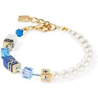 COEUR DE LION Armband Schmuck Edelstahl GeoCUBE® Precious Fusion Pearls Würfelkette, Made in Germany - mit Schmucksteinen - mit Swarovski® Perle