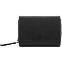 SID & VAIN Geldbörse AVA, Portemonnaie Echtleder für Damen, Wallet, Brieftasche schwarz