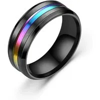 Eyecatcher Fingerring Rainbow Steel – Edelstahlring mit Regenbogenstreifen (mit & ohne bunte