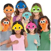 Amscan Hängedekoration Amscan 'Baby Shark' - 8 Papier Gesichtsmasken Hai-