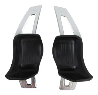 Premium ALU Silber Schaltwippen Verlängerung DSG Paddles Lenkrad Tasten für VW