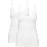 CALIDA Spaghettitop Benefit Women (2er Pack) V-Ausschnitt, Single Jersey Qualität, elastisch, bequem, Basic