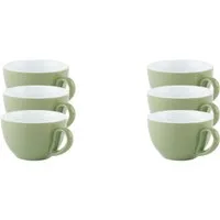 APS Cappuccinotasse 6er Set Cappuccino Tassen -SNUG-, 6-tlg., Porzellan, für Heißgetränke aller Art geeignet