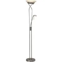Brilliant LED Deckenfluter Ollie, Lesearm, LED fest integriert, Lesearm, H 180cm, dimmbar, 2500lm, warmweiß, antik messingfarben