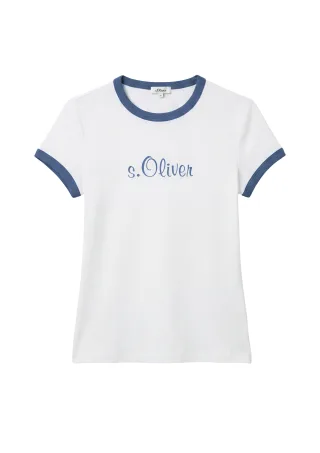 s.Oliver - T-Shirt blau/weiß - Gr. - 36