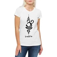 Urban Backwoods Print-Shirt Breathe Symbol Damen T-Shirt Buddha Hinduismus Buddhismus Chakra Yoga (1-tlg) Pilates Meditation OM