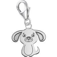 Goldene Hufeisen Charm-Einhänger Hund Karabiner Charm Anhänger für Bettelarmband 925 Silber (inkl. Etui), für Gliederarmband oder Halskette