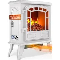 monzana Elektrokamin, Mit Heizung Flammeneffekt Heizlüfter Kamin Deko Ofen Weiß Wohnzimmer
