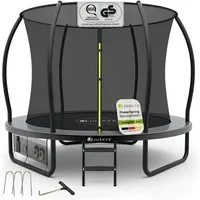 Juskys Gartentrampolin Skybounce, Ø 228 cm, Ø 228 cm, Komplett-Set mit Leiter, Getränkehalter, Bodenanker