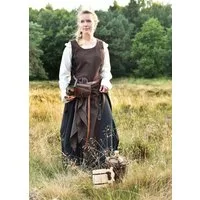 Battle Merchant Kostüm Ärmelloses Überkleid Jarle, Trägerkleid, braun/schwarz, Gr. XXL