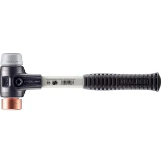 HALDER SIMPLEX - Schonhammer mit verstärktem Tempergussgehäuse und Fiberglasstiel, TPE-mid / Kupfer - 3734.040