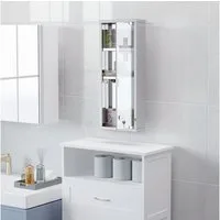 Kleankin Medizinschrank Erste-Hilfe-Schrank mit Schloss 3 Fächer (Medikamentenschrank, 1-St., Arzneischrank) Silber 20 x 12 x 58 cm