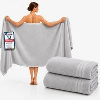 Komfortec Saunatuch 2er Set extra Große - Premium Badetuch - 80x200 XXL, Frottee (2-St), extra Große, 100% Baumwolle, Weich, Schnelltrocknend