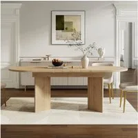 Flieks Esstisch (Länge 120-160/T80/H75 cm, 1-St., 1 Tisch), ausziehbarer Küchentisch ovaler Tisch Holzoptik, Eichenfarbe