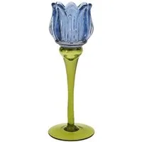 Werner Voß Kerzenhalter Kerzenleuchter Tulpe Blau (21,5cm)