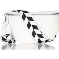 simaranda Handtasche Gürteltasche Damen 25 Weiß Klein 23 x 14 x 7 cm