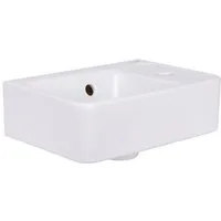 hansgrohe Waschbecken Xanuia Q in 36x25 oder 45x34 cm Weiß glänzend mit Überlauf & Hahnloch, Wandmontage rechteckig hochwertig Keramik Waschtisch Bad