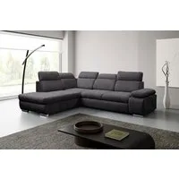 WERK2 Ecksofa Alicante Cord L-Form, Schlaffunktion & Bettkasten, 280 cm breit, Schlafsofa in Chenille mit Bettkasten & verstellbaren Kopfstützen