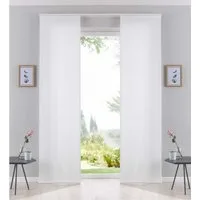 Gardinenbox Schiebegardine (2 St), Paneelwagen, blickdicht, Leinen Optik, Cationic blickdicht Leinen Optik Palermo 204411-2