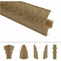 Lemal Sockelleiste, PVC Fußleisten 60x26mm mit Kabelkanal - (Endkappe rechts) Bodenleiste Teppichleiste Sockel