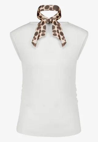 zero - T-Shirt mit Leotuch offwhite - Gr. - 40