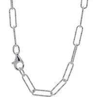HOPLO Silberkette Silberkette Büroklammer Style Halskette 3,7 mm massiv 925 Silber, Made in Germany
