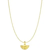 Hey Happiness Freundschaftskette Kette Damen Silber 925 Vergoldet 18K, Anhänger Fächer hängend, Silber Kette Halbkreis Fan Charm, Talisman