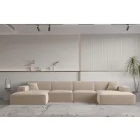 Fun Möbel Wohnlandschaft U-Form CELES PREMIUM Stoff Ascot Bukla oder Opera Velvet, Breite 379 cm, inkl. 2 Zierkissen