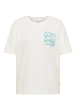 Cecil - T-Shirt mit Mustertasche weiß - Gr. - XS