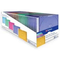 Verbatim DVD-Rohling Mehrfarbige Slimcases für CD-/DVD 50 Stück, Gemischte Farben