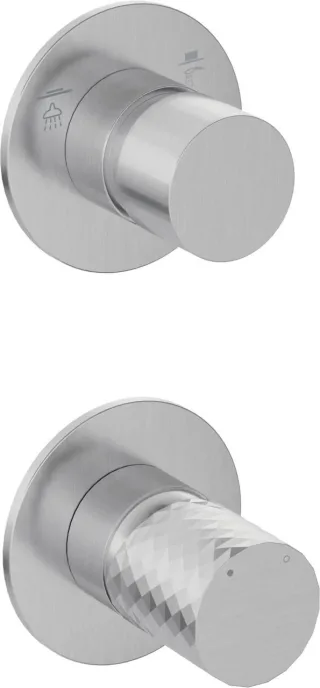 Neuesbad Serie 600 Hexa Unterputz Brausearmatur mit Umstellung, edelstahl gebürstet NB1DEBHS_F44P1