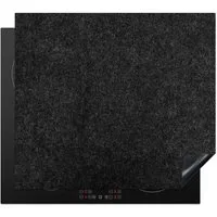MuchoWow Herd-Abdeckplatte Schwarz - Granit - Design - Stein, Vinyl, (1 tlg), Abdeckplatte für Ceranfeld, Herd Inductionsmatte, 57.6x51.6 cm