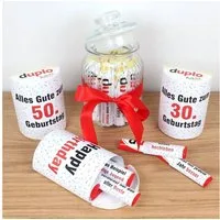 nikima Packpapier AUFKLEBER SET - Duplo 50. Geburtstag Geschenk