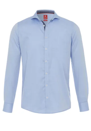pure - PURE- City Hemd slim fit Langarm blau - Gr. - XXL